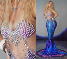 Blue Mermaid Tail Dress
